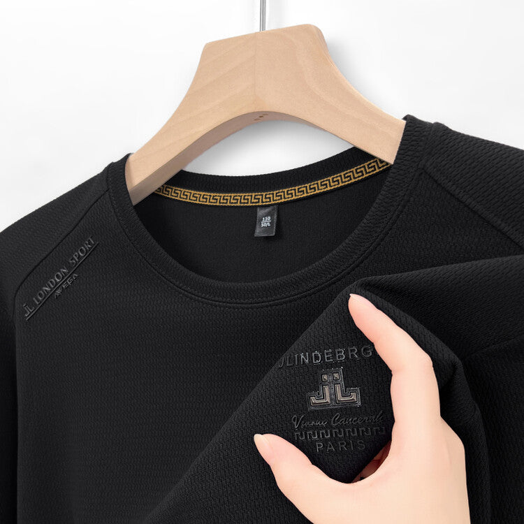 Herren modisches Langarmshirt mit strukturiertem Gewebe Echoarchiv