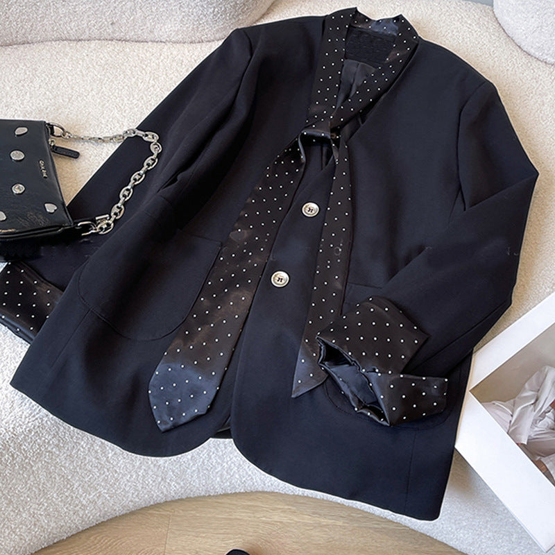 Damen Modischer Blazer mit integriertem Schal Echoarchiv