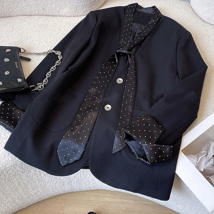 Damen Modischer Blazer mit integriertem Schal Echoarchiv