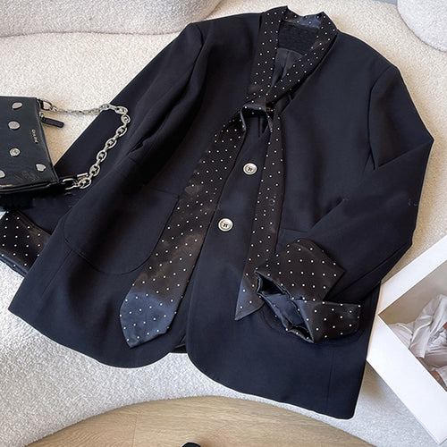 Damen Modischer Blazer mit integriertem Schal Echoarchiv