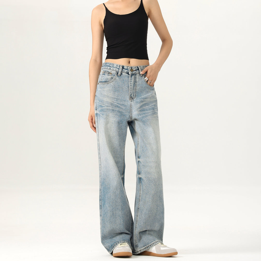 Damen Relaxed Straight-to-Flare Jeans im Vintage-Look mit extra langer Saumkante Echo Archiv