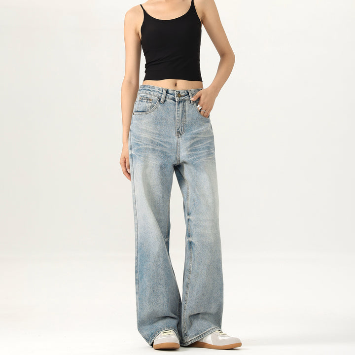 Damen Relaxed Straight-to-Flare Jeans im Vintage-Look mit extra langer Saumkante Echo Archiv
