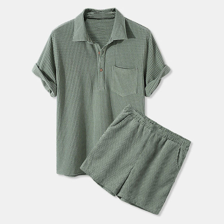 Damen Sonnen-Pyjama Set mit kurzem Shirt und Hose Echoarchiv