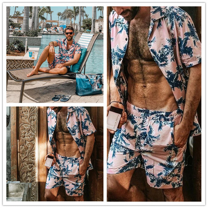 Herren Sommerliches Freizeit-Set mit kurzem Arm und elastischem Bund Echoarchiv