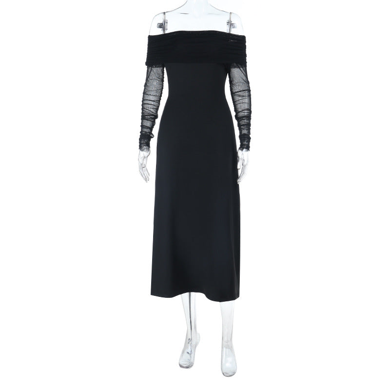 Damen Off-Shoulder Maxikleid mit eleganten Rüschen Echo Archiv