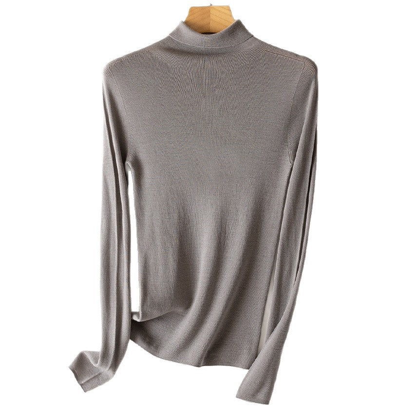 Damen Leichter Feinstrick-Rollkragenpullover mit fließender Passform Echoarchiv
