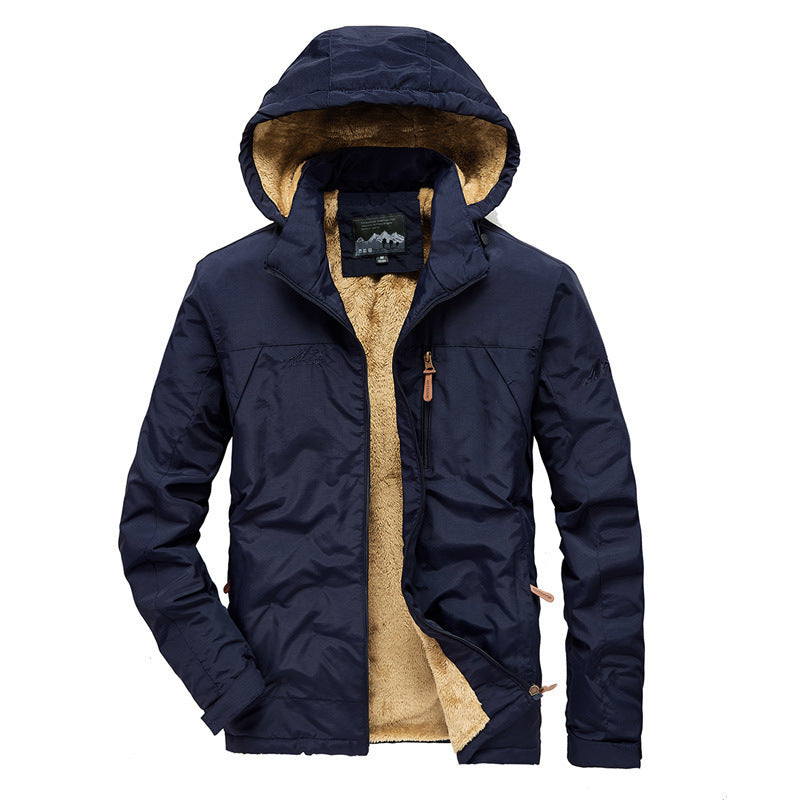 Herren Kapuzen-Outdoorjacke mit vollem Sherpa‑Innenfutter und winddichter Außenlage – Taviero