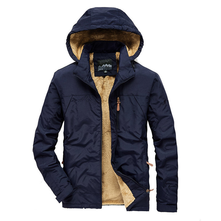 Herren Kapuzen-Outdoorjacke mit vollem Sherpa‑Innenfutter und winddichter Außenlage – Taviero