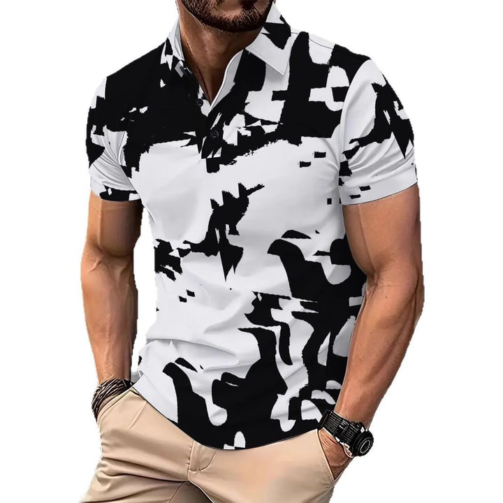 Herren Poloshirt mit kontrastierendem Camouflage-Design Echoarchiv