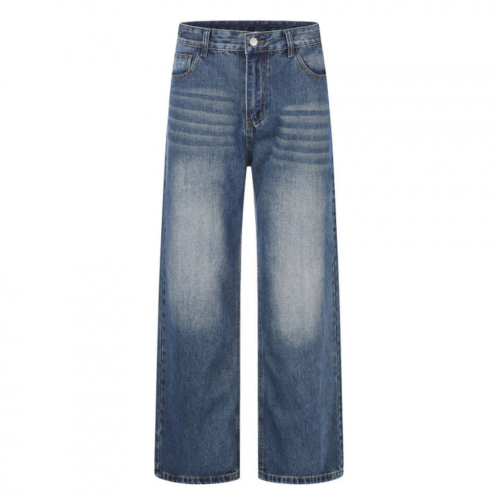 Damen Highwaist-Jeans mit weitem Bein und Vintage-Waschung Echo Archiv
