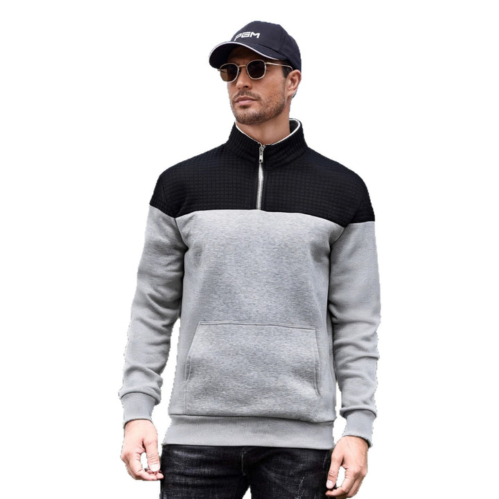 Herren funktionale Sweatjacke mit hochschließendem Kragen und praktischer Kängurutasche Echoarchiv