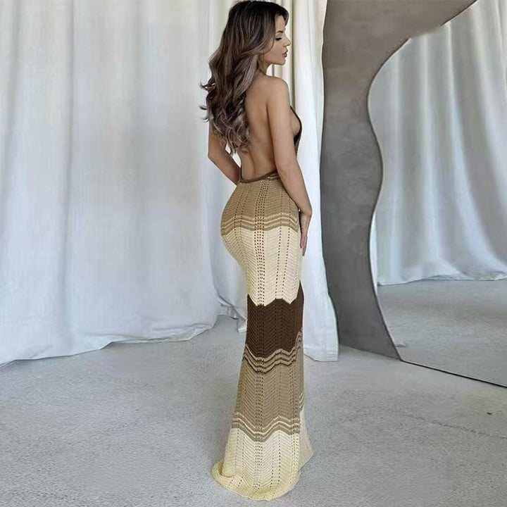 Damen figurbetontes Häkelkleid mit modernem Muster Echo Archiv