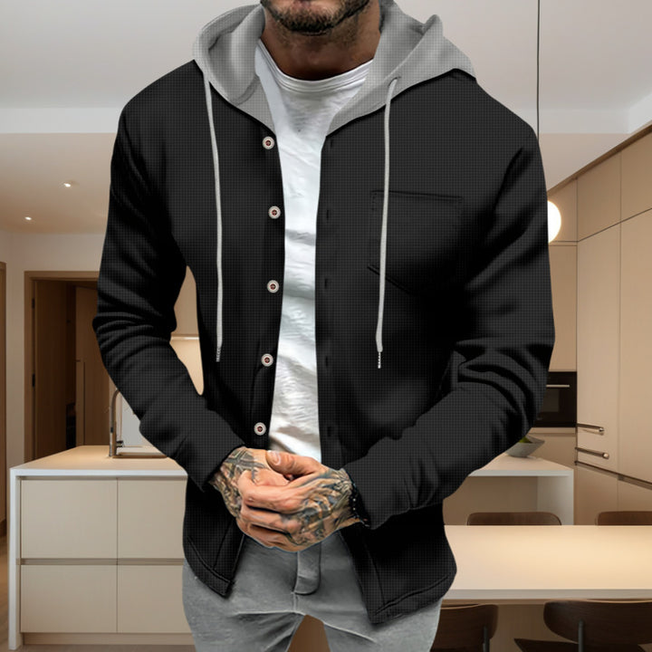 Herren modische Sweatjacke mit integrierter Kapuze und funktionalen Details Echoarchiv