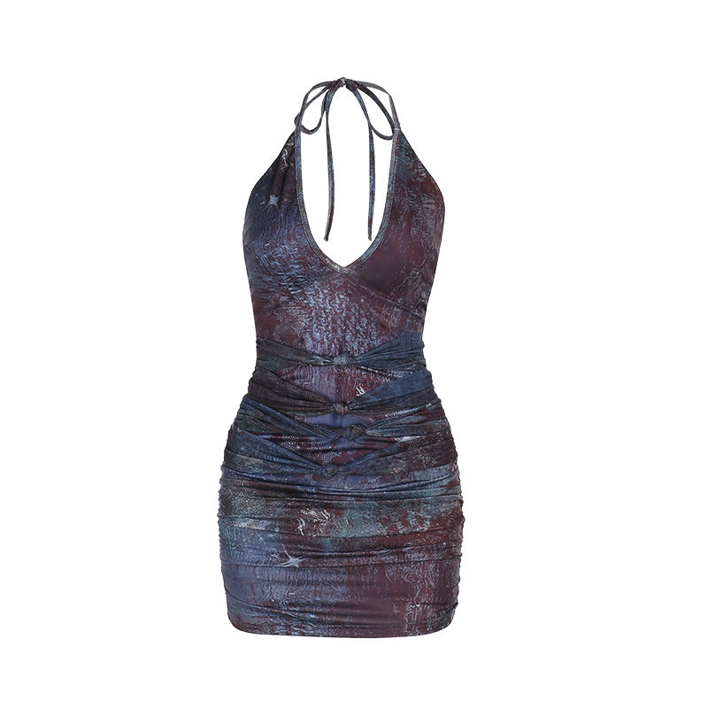Damen Wickelkleid mit tiefem V-Ausschnitt und elastischem Tailleneinsatz Echo Archiv
