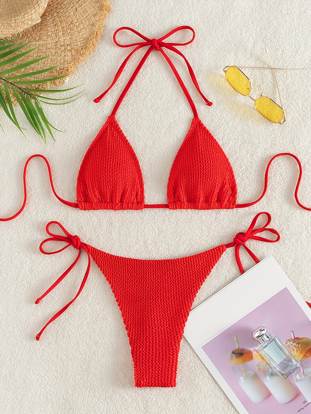 Damen Triangel-Bikini-Set mit verstellbaren Bindebändern Echo Archiv