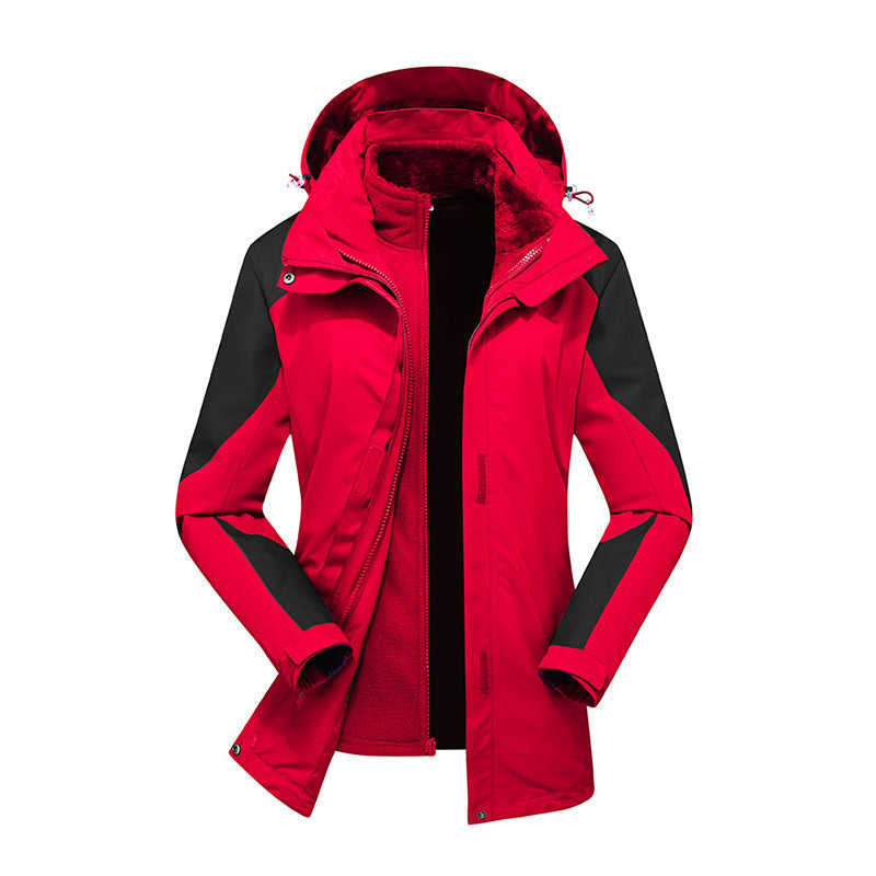 Damen Modulare Softshell-Regenjacke mit herausnehmbarer Fleece-Innenjacke und verstellbarer Kapuze – Célinea