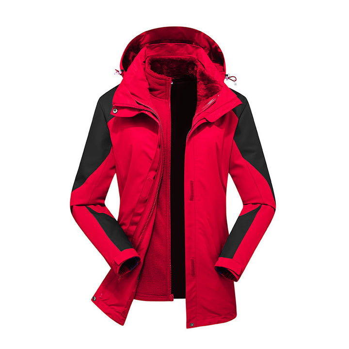 Damen Modulare Softshell-Regenjacke mit herausnehmbarer Fleece-Innenjacke und verstellbarer Kapuze – Célinea