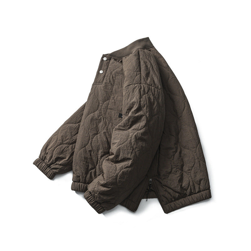 Unisex Wattierter Oversize-Anorak-Pullover mit halber Druckknopfleiste, Raglanärmeln und Tunnelzugsaum Echo Archiv