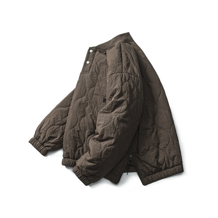 Unisex Wattierter Oversize-Anorak-Pullover mit halber Druckknopfleiste, Raglanärmeln und Tunnelzugsaum Echo Archiv