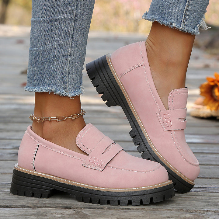 Damen robuste Loafer mit markanter Profilsohle, weichem Veloursoptik-Obermaterial und gepolstertem Komfortfußbett Echo Archiv