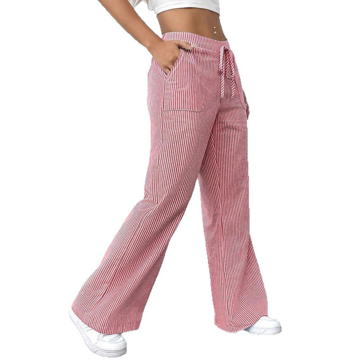 Damen nan weite Baumwoll-Loungehose mit Tunnelzug und Seitentaschen Echo Archiv
