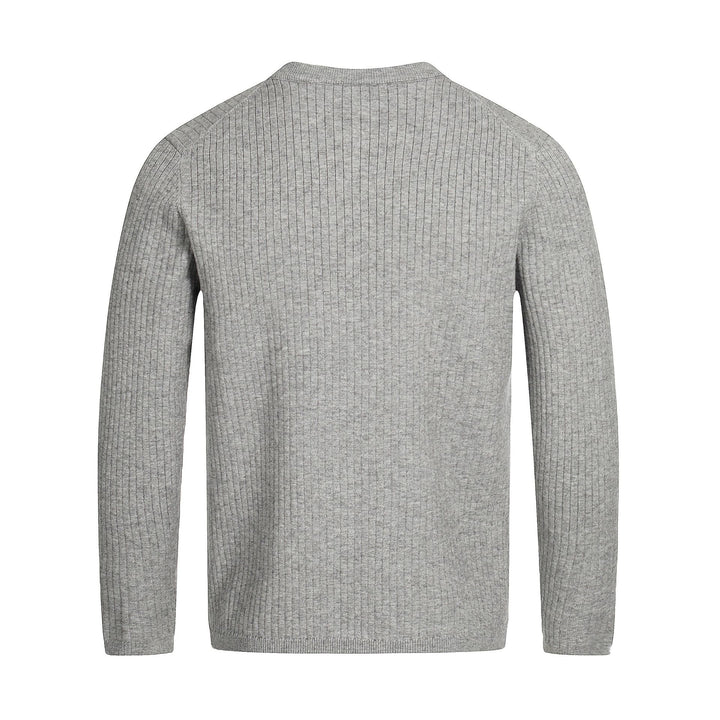 Unisex Rippstrick-Halbzip-Pullover mit schmaler Silhouette und Troyerkragen Echoarchiv