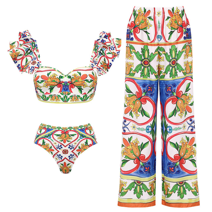 Damen Bikini-Top und Wickelrock Set Echo Archiv