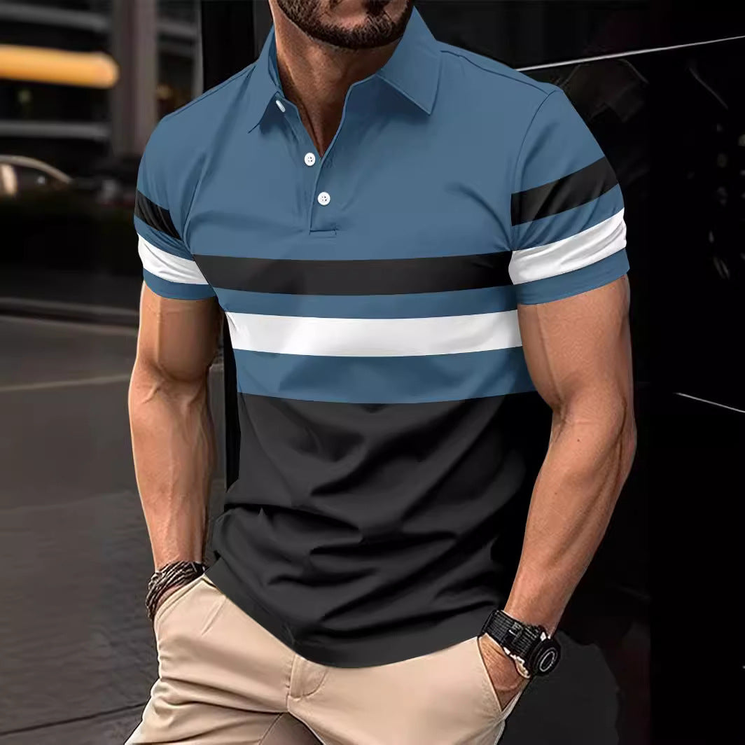 Herren Trendy Gestreiftes Aktiv Polo-Shirt Echoarchiv