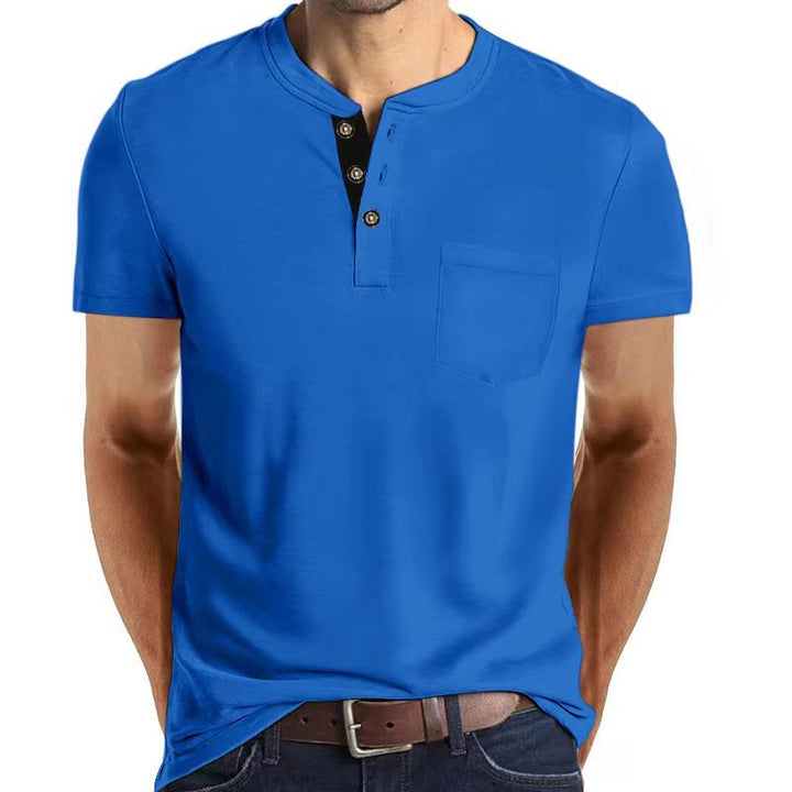 Herren Kurzarmshirt mit modernem Knopfleisten-Design und praktischer Brusttasche Echoarchiv