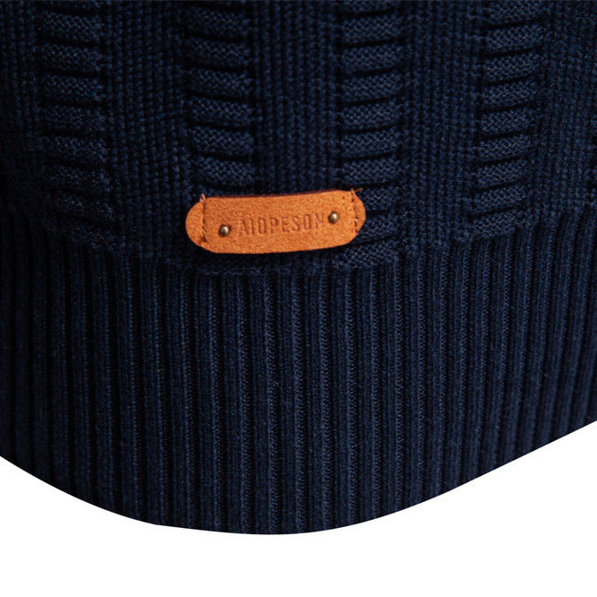 Herren Pullover mit strukturiertem Design und halbem Reißverschluss Echoarchiv