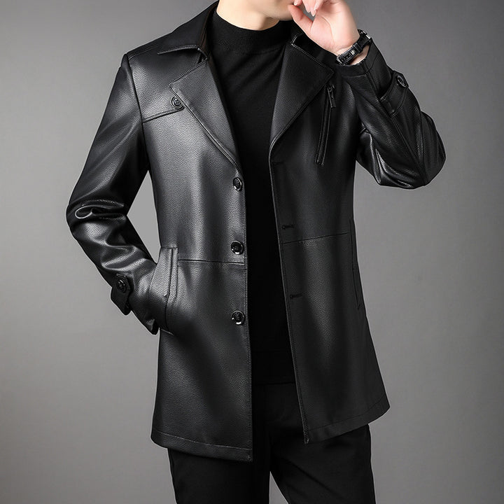 Herren Modische Kunstlederjacke Echo Archiv