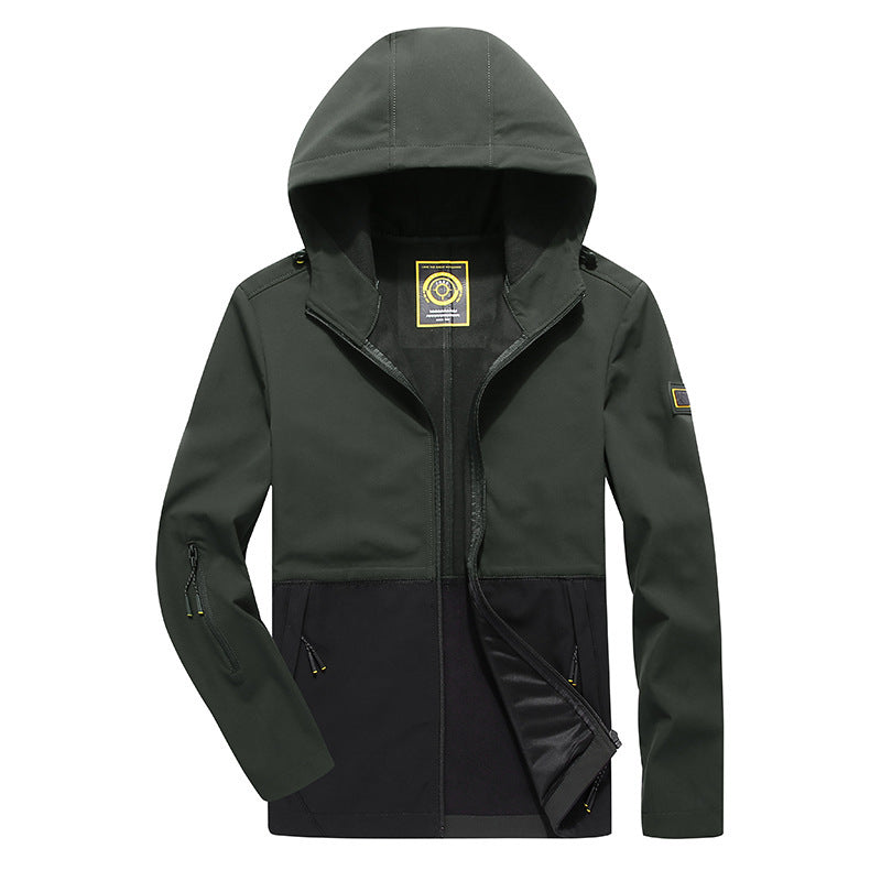 Herren leichte Softshell-Hybridjacke mit Kapuze wind- und wasserabweisend – Taviero