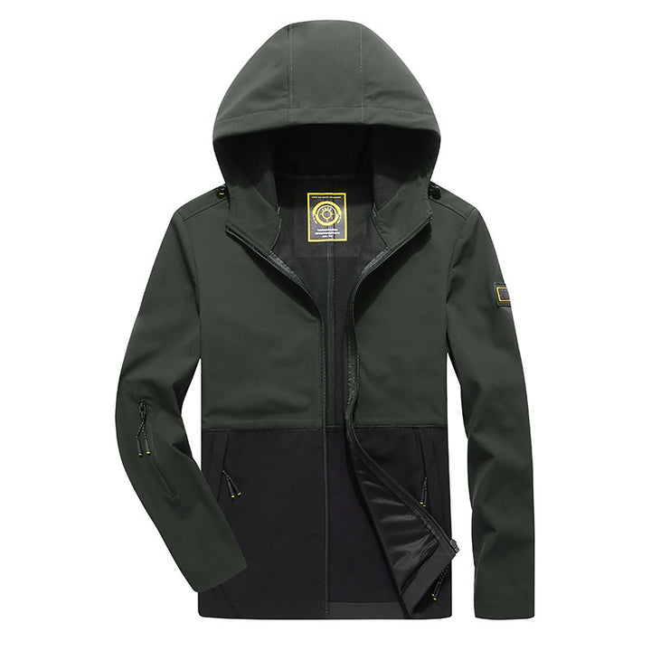 Herren leichte Softshell‑Outdoorjacke mit Kapuze, windabweisender Front und funktionalen Taschen Echoarchiv
