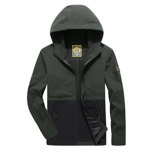 Herren leichte Softshell-Hybridjacke mit Kapuze wind- und wasserabweisend – Taviero
