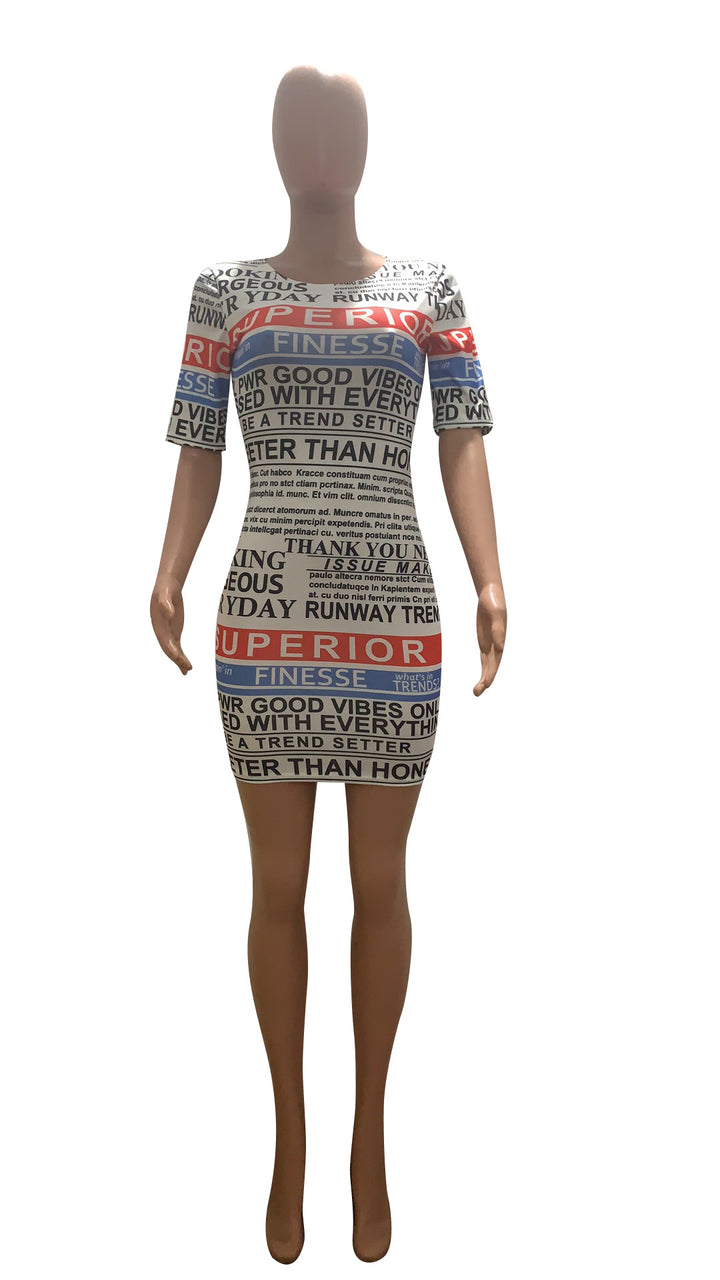 Damen Kurzarm Kleid Echo Archiv