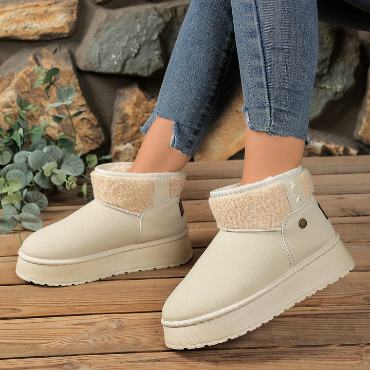 Damen Gefütterte Plateau‑Winterboots mit Teddyfutter und Slip‑On‑Schaft Echo Archiv