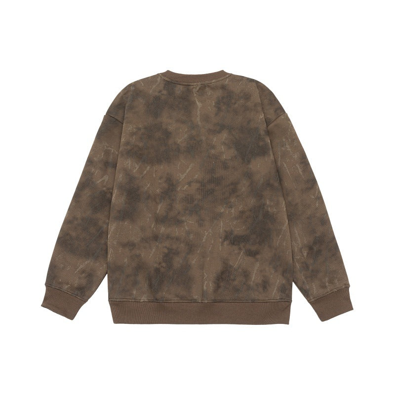 Unisex Oversize Sweatshirt mit Vintage‑Camouflage‑Optik und gerippten Bündchen Echoarchiv