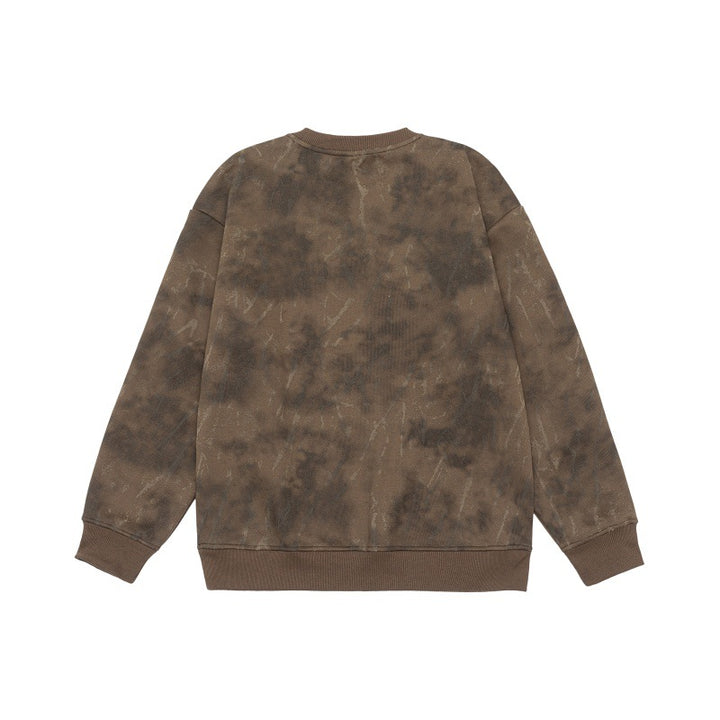 Unisex Oversize Sweatshirt mit Vintage‑Camouflage‑Optik und gerippten Bündchen Echoarchiv