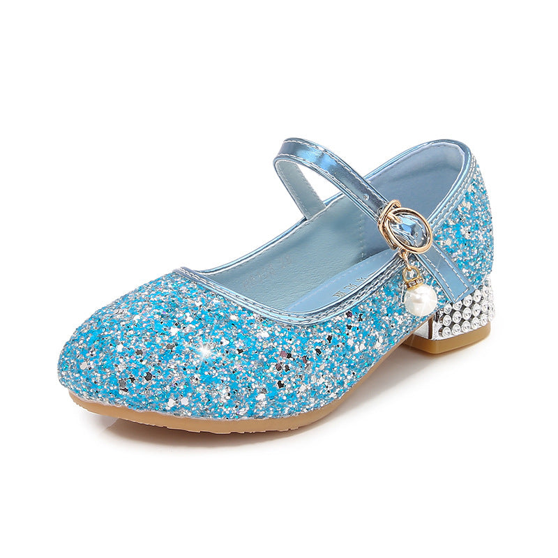 Mädchen Glitzernde Mary Jane Ballerinas mit dekorativer Schleifen- und Perlenverzierung Echo Archiv