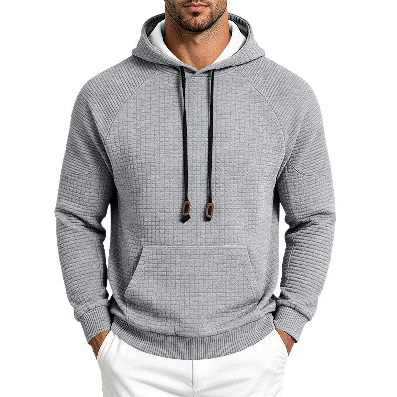 Herren Strukturierter Kapuzenpullover aus Waffeljersey mit Kängurutasche und Raglanärmeln Echoarchiv