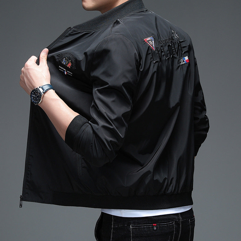 Herren sportliche Trendjacke mit Stickerei Echoarchiv