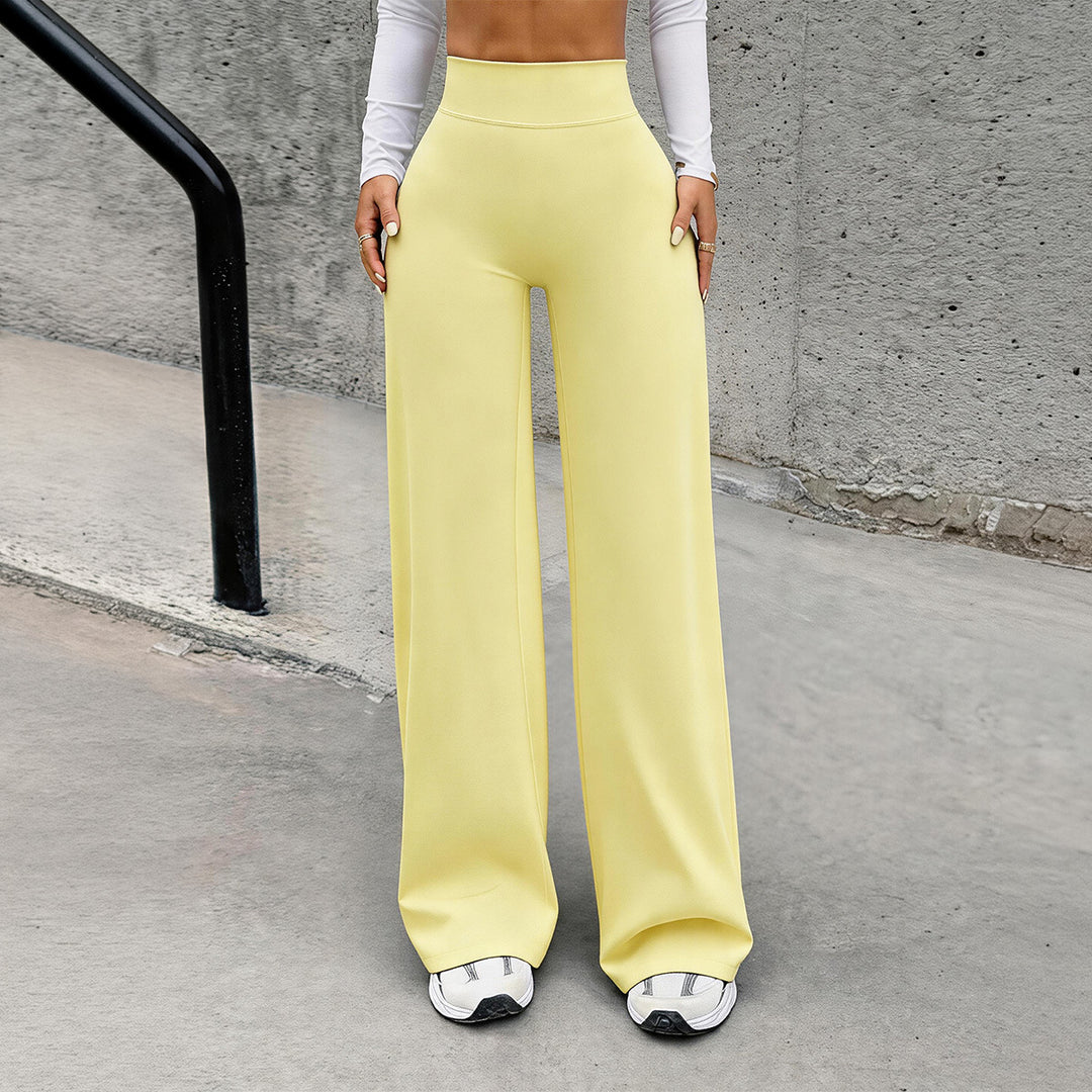 Damen nan hochgeschnittene formende Loungehose mit weitem Schlag und nahtlosem Komfortbund Echo Archiv