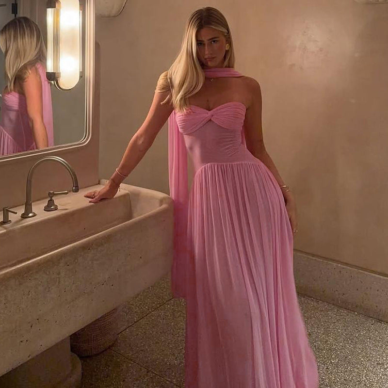 Damen Elegantes Maxikleid mit fließendem Schnitt und raffinierten Trägerdetails Echo Archiv
