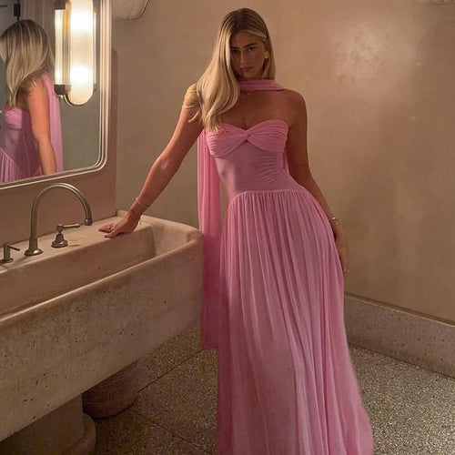 Damen Elegantes Maxikleid mit fließendem Schnitt und raffinierten Trägerdetails Echo Archiv