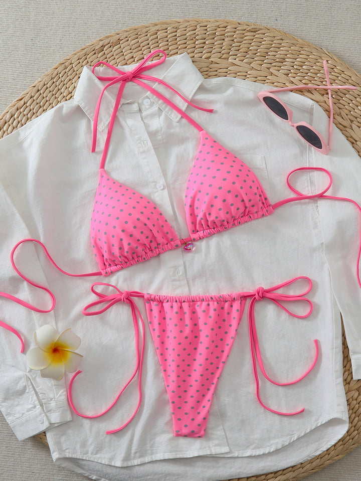 Damen Triangel-Bikini mit verspielten Punkten und verstellbaren Trägern Echo Archiv