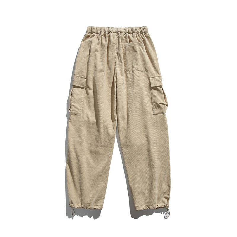 Herren Baggy-Cargohose mit elastischem Bund, Utility-Taschen und Kordelabschluss Echo Archiv