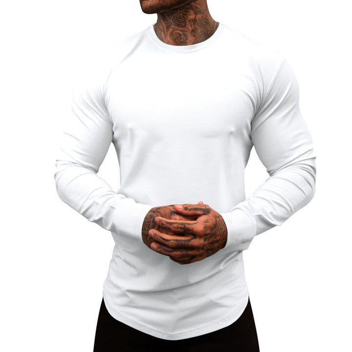 Herren Langarm-T-Shirt aus atmungsaktivem Baumwollmix mit elegantem Schnitt Echoarchiv