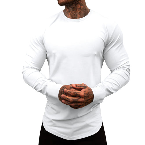 Herren Langarm-T-Shirt aus atmungsaktivem Baumwollmix mit elegantem Schnitt Echoarchiv