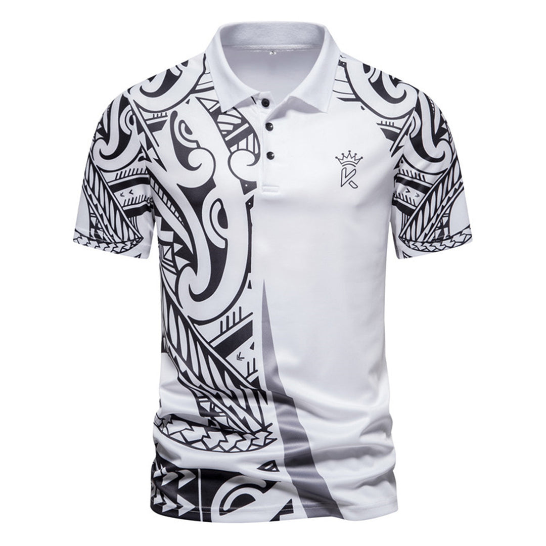 Herren Poloshirt mit modernem tribal Design und atmungsaktiver Funktionalität Echoarchiv