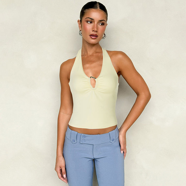 Damen Neckholder-Top mit dekorativem Schlitz und raffiniertem Design Echo Archiv